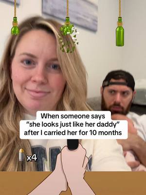 A post by @theblondebrewer on TikTok caption: I mean they’re not wrong but at least lie to me!😂#newborn #dad #funny 