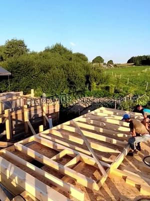 A post by @happylife_bushcraft on TikTok caption: Guest House DIY - Part 3 #build #building #builder #buildingahouse #cabin #logcabin #bushcraft #woodenhouse #viralvideo #fyp