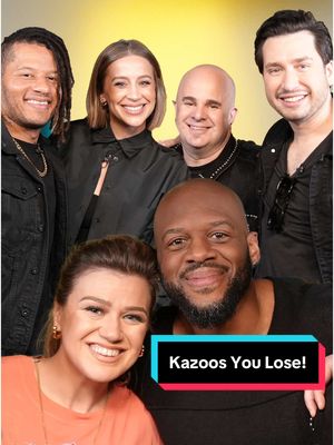 A post by @kellyclarksonshow on TikTok caption: Best game we've ever played! 😂 What joke got you? #laughchallenge #kellyclarkson #jokes #badjokes #kazoo #game