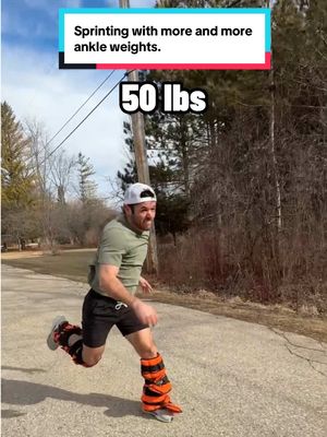 A post by @daniel.labelle on TikTok caption: Sprinting with more and more ankle weights.
