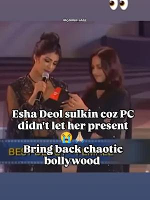 A post by @filmymantra on TikTok caption: Presenting an award? More like presenting a masterclass in 'How to Steal the Show?' 😭🤣 . . . . . . . . . . . . . #AwardShowDrama #BollywoodQueens #Friendship#PriyankaChopra #EshaDeol #AmeeshaPatel #fyp #explore #viral #trending #chaotic #mess #memes #funny #memesdaily #relatable #laughable #fun #foryou  #filmymantra