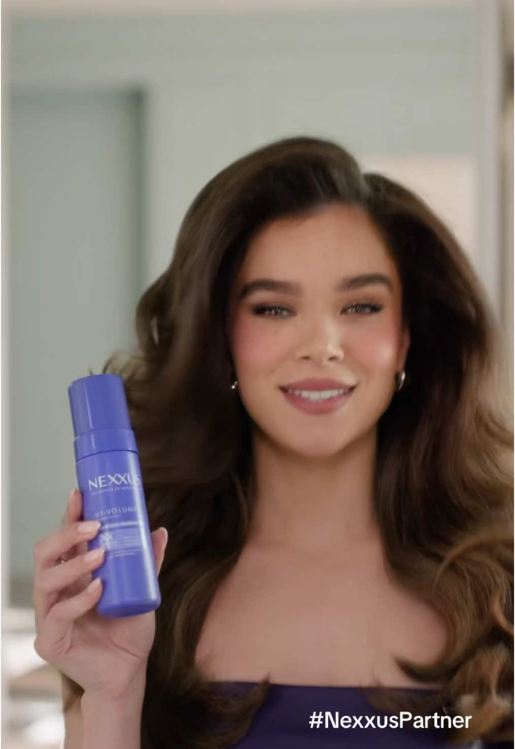 A post by @haileesteinfeld on TikTok caption: If you’re not getting HY (volume that is), what are you waiting for? So excited to share what I’ve been working on with @Nexxus Hair Care 💜☁️#NexxusPartner