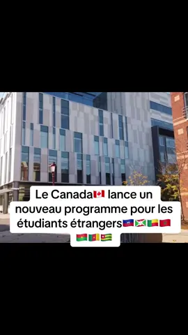 A post by @canadapourtous2 on TikTok caption: Le Canada lance un programme pour les étudiants étrangers. Cliquez sur le lien dans ma bio pour plus de détails.#canada #immigration #voyager #visa #permisdetudesucanada 