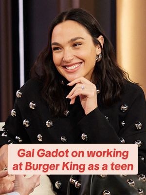 A post by @thedrewbarrymoreshow on TikTok caption: @Gal Gadot had her priorities straight 😂 #galgadot #snowwhite #burgerking 
