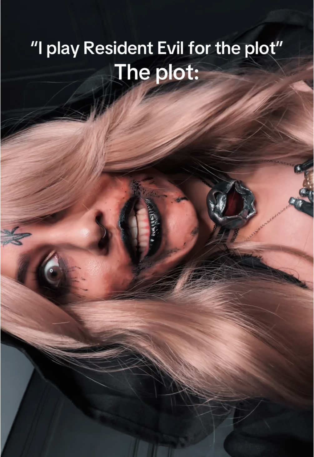 A post by @nickybrum_ on TikTok caption: Bela Dimitrescu passing by to wish you a hunted week!  Oh I love this cosplay 😮‍💨