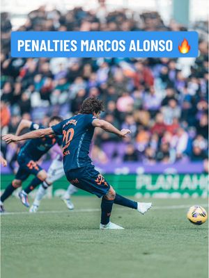 A post by @rccelta on TikTok caption: 🥁 Otra vez en primera van a ver a papá 🥁 3 penalties = 3 goals for Marcos Alonso with RC Celta. #RCCelta #MarcosAlonso #goal #TikTokFootballAcademy #DeportesEnTikTok 