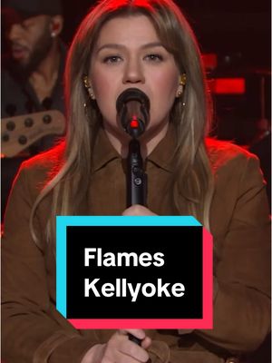 A post by @kellyclarksonshow on TikTok caption: 'Flames' by @Will Swinton 🔥 #kellyclarkson #cover #kellyoke 
