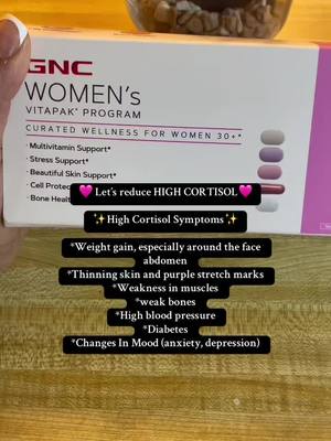 A post by @naturalhealingworld on TikTok caption: Your health is your greatest wealth!🌱✨#highcortisol #gnc #gncvitapack #supplements #womenshealth #multivitamin #vitapack #cortisol 