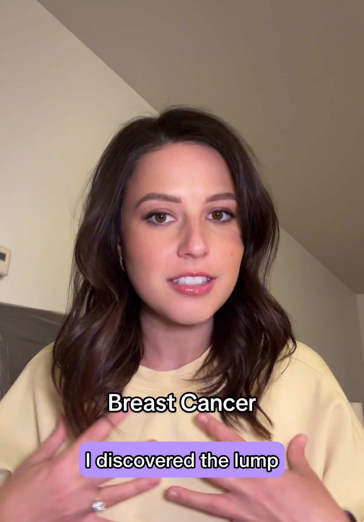 A post by @thekatiethurston on TikTok caption: The number one question I’m asked about my #breastcancer diagnosis is how did I find out. #idc #chemo 