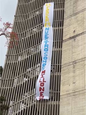 A post by @mariacorinaya_ on TikTok caption: EL PODER ES NUESTRO Y SOMOS MILLONES!!! Así amanece la gran Universidad Central de Venezuela! La verdad TRIUNFARÁ y Venezuela SERÁ LIBRE! Bravo, muchachos; ustedes son unos duros!!!