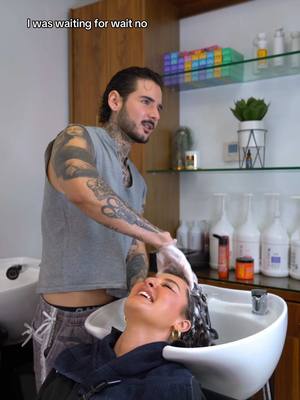 A post by @sharon.simplyinsane on TikTok caption: Miguel Does MY Hair‼️🤪 FULL VID LINK IN BIO👀