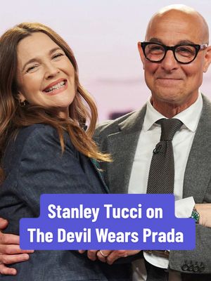 A post by @thedrewbarrymoreshow on TikTok caption: Raise your hand if you can never get enough of “The Devil Wears Prada” ✋ #stanleytucci #drewbarrymore #movie #thedevilwearsprada @Stanley Tucci 