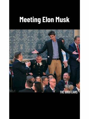 A post by @thegoodliars on TikTok caption: Meeting Elon Musk at the joint session. #fyp #funny #usa #dc 