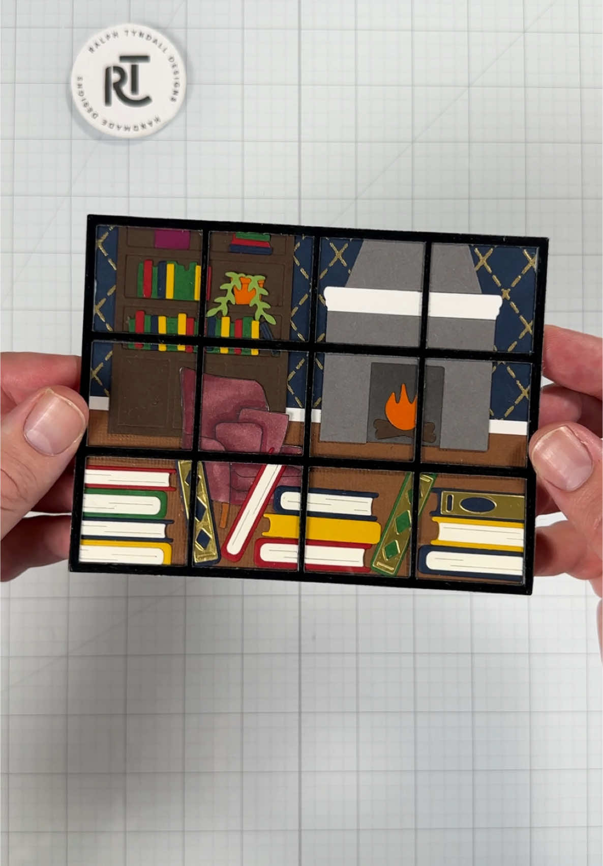 A post by @ralphtyndall on TikTok caption: Replying to @yerxuan Book lovers I’m going to need you to show up and show out because this one was a doozy. Also I apologize for the harrowing quote at the end 😅 #cardmaking #asmr #craft #BookTok 