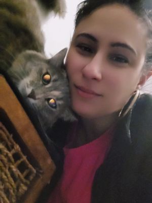 A post by @ on TikTok caption: Cats ok!She's a paid character😂 #tiktokchalkenge  #youresopretty #soundme 