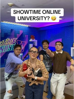 A post by @itsshowtimena on TikTok caption: Enroll na sa Showtime Online University! 😂 #Showtime #Fyp #SOU @Wize Estabillo @Sheena Belarmino @Eris Aragoza @anthonygcastillo on IG 
