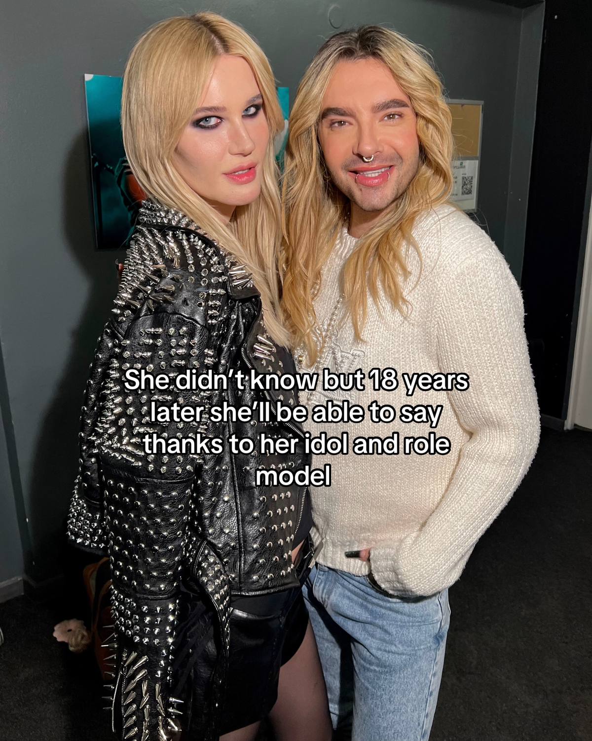 A post by @britneymnsn on TikTok caption: @Bill Kaulitz love u to the moon and back! #tokiohotel #billkaulitz #kaukitztwins 