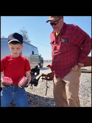 A post by @justajacksonthing on TikTok caption: Jackson and his dad got a several items at the auction here’s the last purchase thankful for the @Hendo Wireless LED  link in bio for the light kit #justajacksonthing #makefarmingfun #oldschool #auction #futurefarmer #obs #chevy 