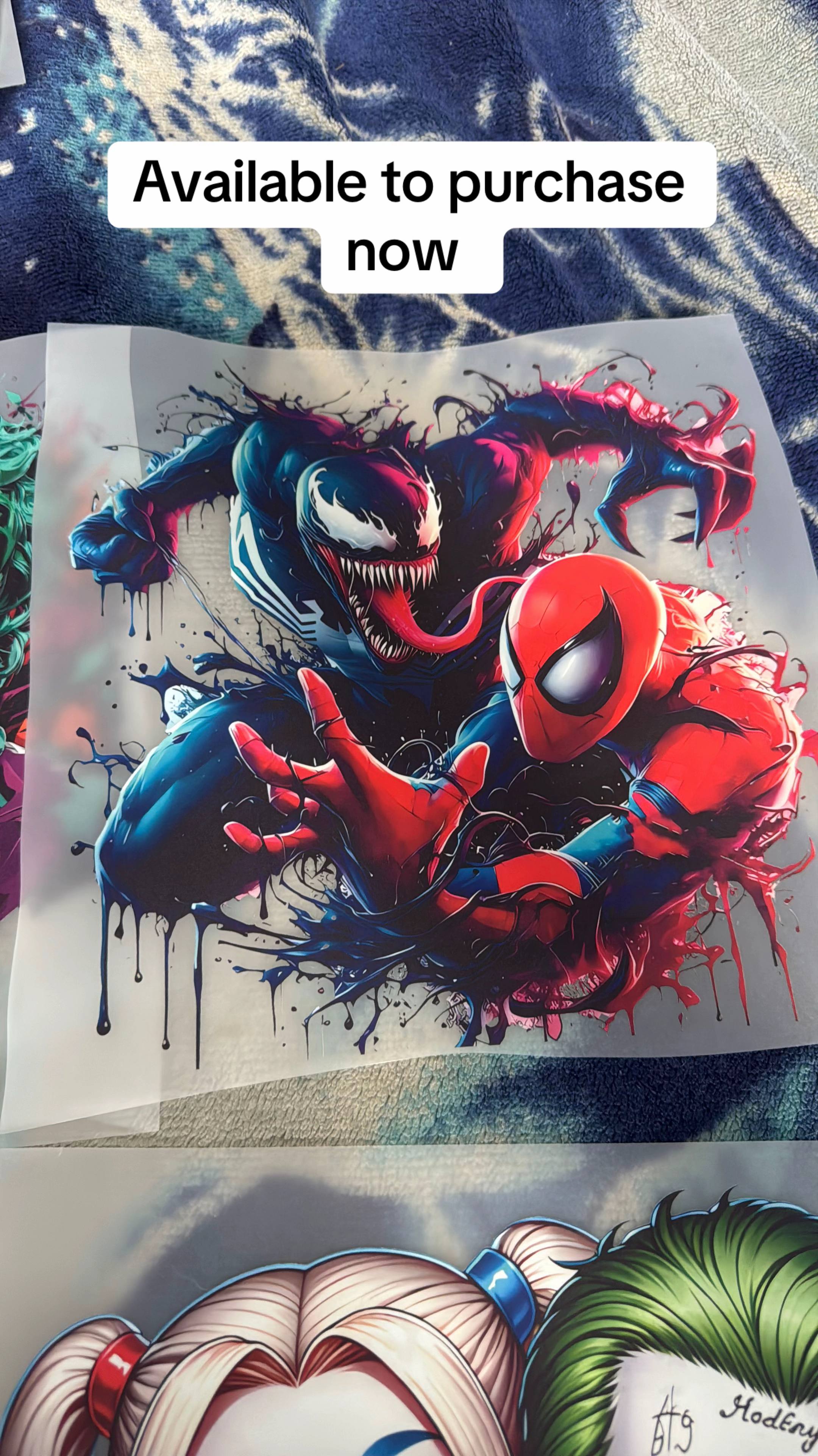 A post by @jaykezreaction on TikTok caption: #spiderman #venom #joker #harleyquinn #deadpool #fyp #trend #viral #purchase #order #tiktoademebuyit #heated 