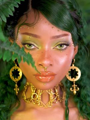 A post by @nyane on TikTok caption: Forest Fairy ✨Relaxing ‘Get ready with me’ in the Tropical Forest 🌴 #letsdomymakeup #foryoupage #makeup