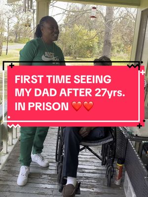 A post by @treeswalk on TikTok caption: 1st time seeing my dad after 27yrs. in prison. #reunion #reunited #family #daddydaugther #prison #firsttime 