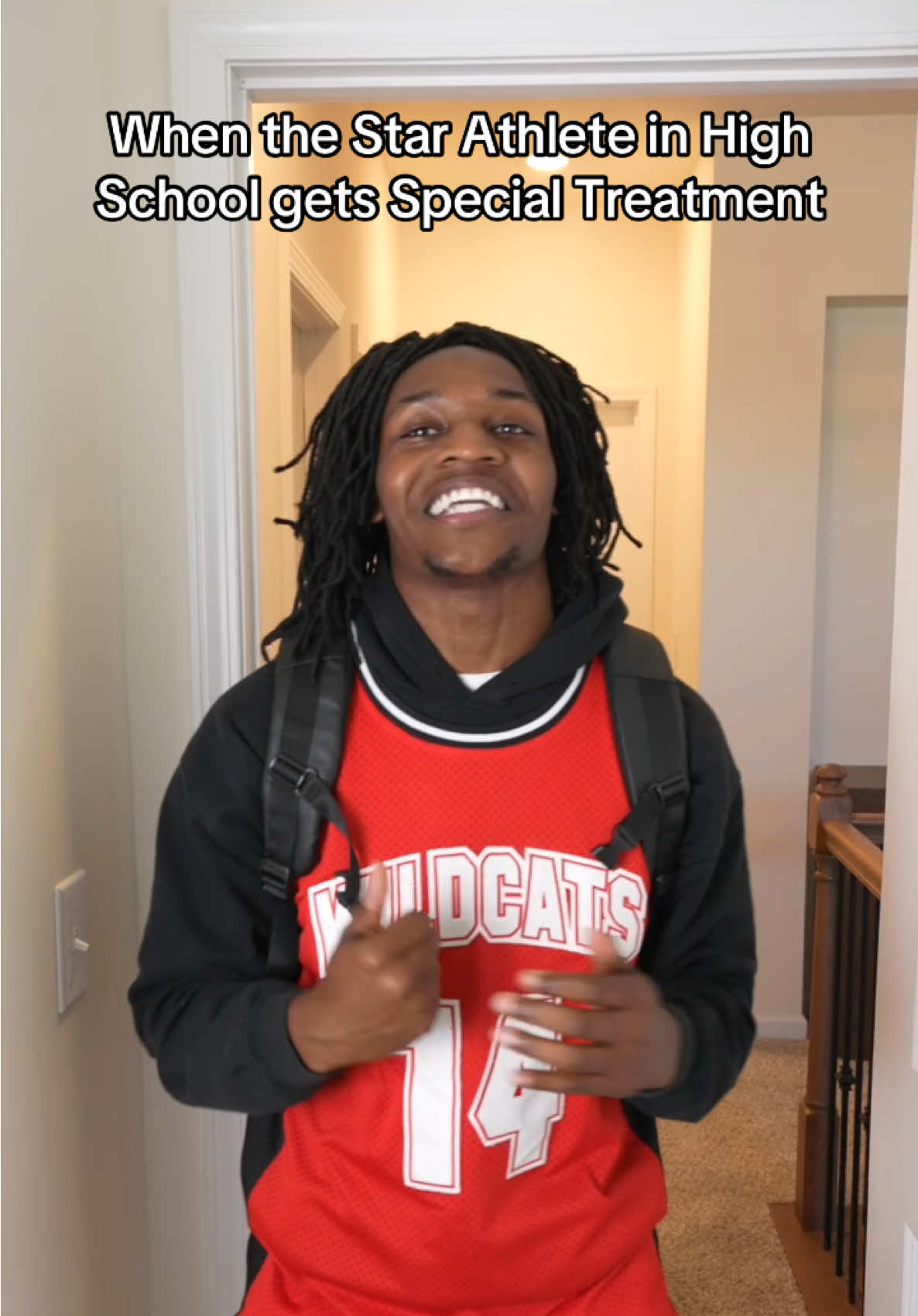 A post by @ on TikTok caption: When the Star Athlete in High School gets Special Treatment! 🤣🤣🤣🤣 @J_mkenzie #highschool #student #highschoolathlete #athlete 