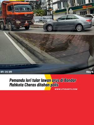 A post by @utusantvofficial on TikTok caption: 21 MAC 25: Ketua Polis Daerah Kajang ACP Naazron Abdul Yusof berkata, dalam kejadian itu, lelaki tempatan berusia 60 tahun itu turut disyaki menghalang laluan kenderaan dari Jalan Mahkota Residence 1 untuk masuk ke Jalan Persiaran Mahkota Residence. Video Tular/PDRM #beritaditiktok #fyp #trendingnewsmalaysia #lori #halanglaluan 
