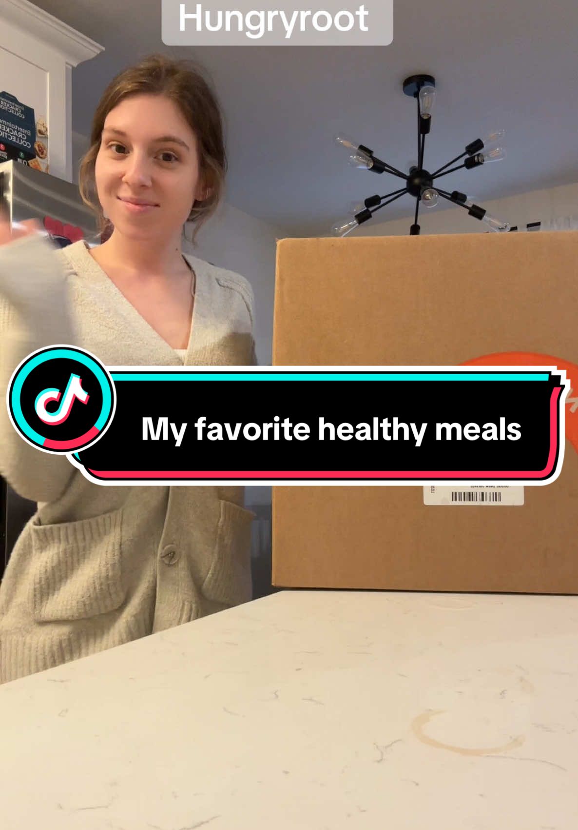 A post by @carolineefitness25 on TikTok caption: @Hungryroot makes eating healthy so easy and SO delicious!! Sorry not sorry to all my friends and fam I’ve gotten hooked!! 😂❤️ #protein #weightloss #lowcaloriedessert #howtoloseweight #fittok #Fitness #healthymeals #healthyrecipes #healthy #fyp #trending #hungryroot #groceryhaul #groceries #fittok #weightlossmotivation #lowcalorie 