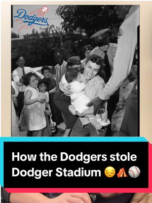 A post by @jasonchumusic on TikTok caption: In 1951, Chavez Ravine was home to over 1800 Mexican American families. The Chicano community was targeted by LA city government, pressured to accept buyouts below market rate. Final holdouts were eventually removed forcibly by LA Sheriffs. At the same time, Walter O’Malley wanted to move his Dodgers from Brooklyn to LA. He wanted Chavez Ravine. The city eventually handed it over to him for a nominal payment, and the new Dodger Stadium was built with private funds. To this day, it remains privately owned and operated, on top of the ruins of what was once one of LA’s largest communities of color. #chavezravine #dodgersstadium #lahistory #losangeles #losangelescalifornia #losángeles #chicano #chicanohistory #losangeleshistory #ushistory #mexicanamerican #historytok 