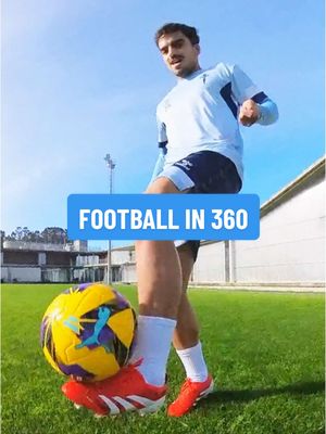 A post by @rccelta on TikTok caption: Damián does it in 360 🤹🔄 Skills, control and style from every angle with @VUZ. #RCCelta #DamianRodriguez #insta360 #360camera #TikTokFootballAcademy #DeportesEnTikTok 
