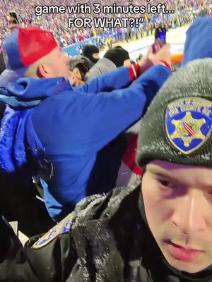 A post by @chazbruce0 on TikTok caption: POV: You’re just vibing at a Bills playoff game, minding your business… and suddenly you’re escorted out with 3 minutes left for no reason. Buffalo, what did I do?!