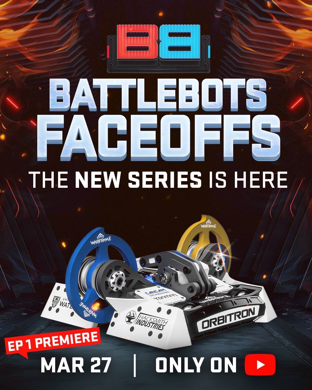 A post by @battlebots on TikTok caption: This all-new, self-produced series features 8 action-packed episodes, 32 incredible bots, and matchups between the biggest names in the sport and fierce new challengers. BattleBots and Bot Builders made this for YOU — our fans! No networks, no paywalls — just pure robotic combat, brought to life by the passion of the community and your incredible support. Subscribe to our YouTube channel today (it’s free!) and get ready for the next evolution of BattleBots. Watch the sneak peek here: https://youtu.be/WZZHGeCkxzk  Subscribe here: https://www.youtube.com/@BattleBots?sub_confirmation=1  Thank you for supporting us as we take the sport to the next level.