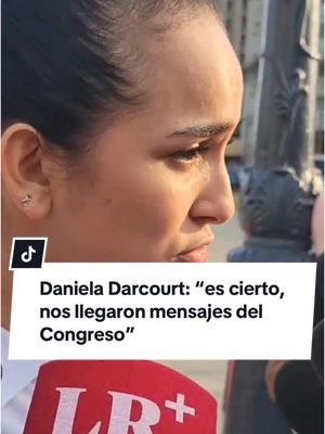 A post by @larepublica.pe on TikTok caption: Daniela Darcourt confirma que le llegaron mensajes del Congreso antes de su mensaje en redes para no marchar. Créditos: Grecia Infante / URPI-LR || #DanielaDarcourt #Armonia10 #HermanosYaipen #Cumbia #CumbiaPeruana #MarchaPeru #MarchaNacional #Marcha #Peru #Lima #LimaPeru #LaRepublica 