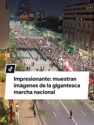 A post by @larepublica.pe on TikTok caption: ¡IMPRESIONANTE! Graban la marcha desde arriba y muestran la magnitud de la convocatoria. || #Marcha #MarchaNacional #Lima #Peru #LimaPeru #Armonia10 #HermanosYaipen #Cumbia #DanielaDarcourt #YahairaPlasencia #Noticias #NoticiasPeru #TikTokNoticias #TikTokNews #LaRepublica 