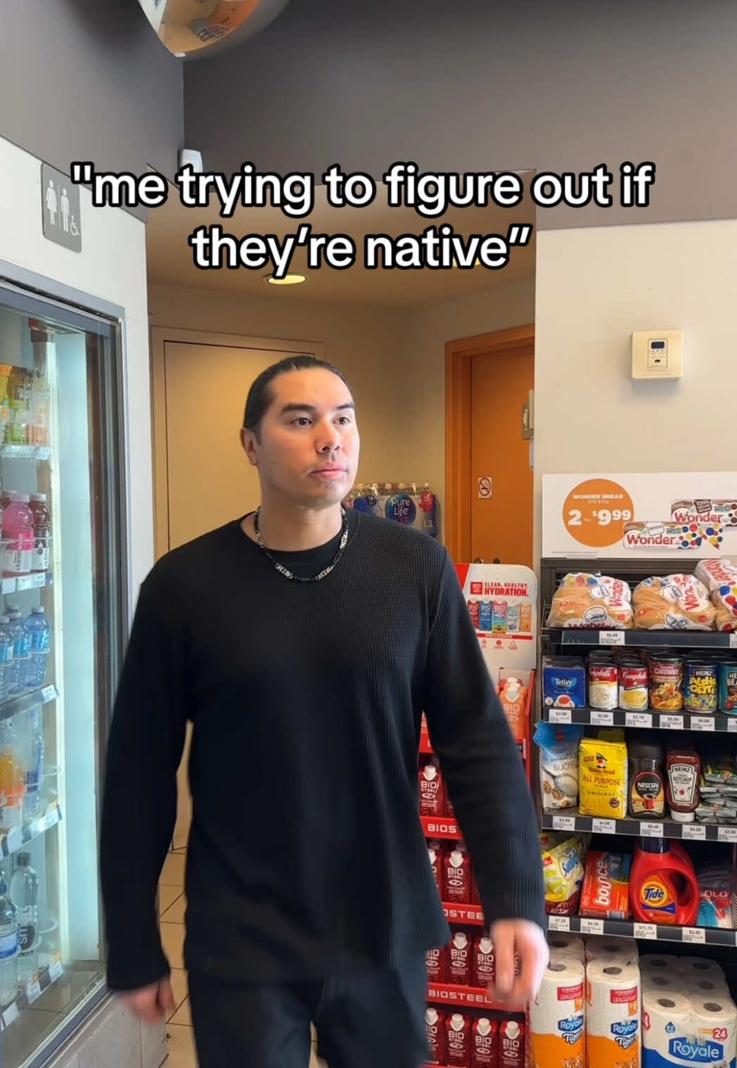 A post by @notoriouscree on TikTok caption: Was it the braids or the handmade earrings that gave it away @Shina Nova #nativetiktok #indigenoustiktok #uncle 