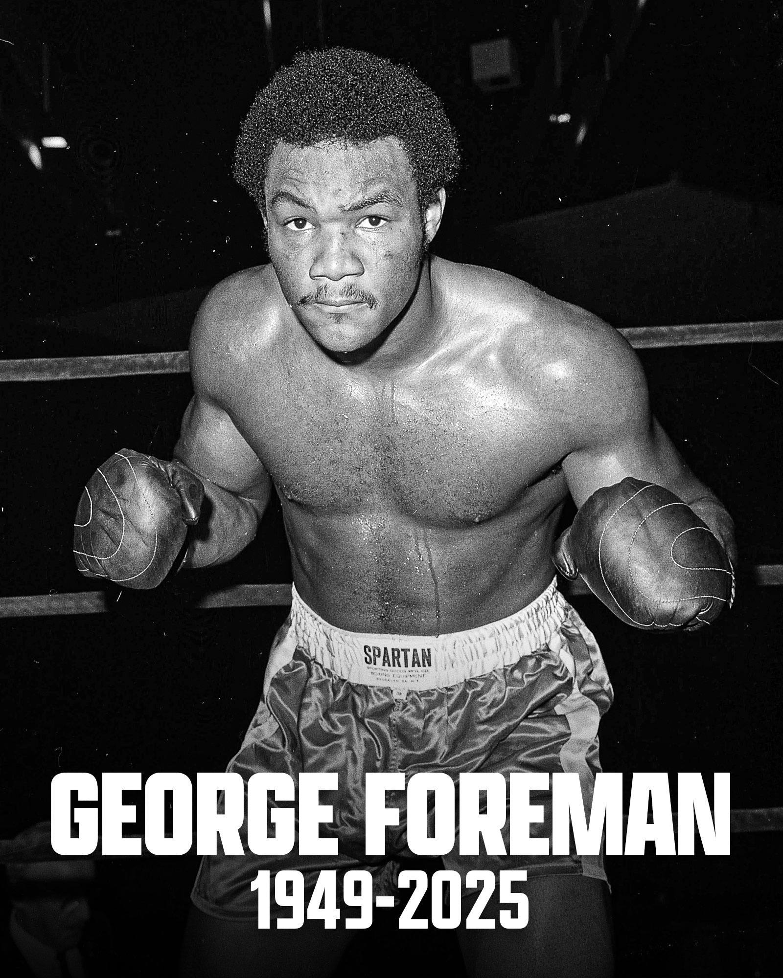 A post by @barstoolsports on TikTok caption: REST EASY GEORGE FOREMAN. A TRUE LEGEND 🥊 @Spinnin Backfist 