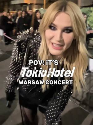 A post by @britneymnsn on TikTok caption: @Tokio Hotel WARSAW CONCERT!⚡️ what an amazing night!!! @Bill Kaulitz @WeddingCakeOfficial @Georg @schaefer.gustav thank YALL so much!!!🫶🏻😭 #tokiohotel #tokiohotelfan #billkaulitz #tomkaulitz #georglisting #gustavschäfer 