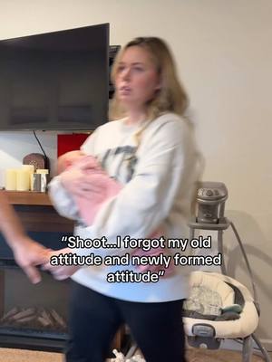 A post by @theblondebrewer on TikTok caption: They keep me on my feet 🤣💞#wife #daughter #newborn 