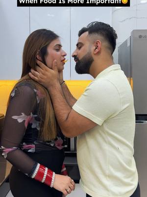 A post by @rajatbornstar on TikTok caption: Food Is Her First Love 🤣❤️ #prank #couplethings #funnycouple #funnyvideo #FoodLover #rajatbornstar #tiktokviral #rajatswati #relatable 