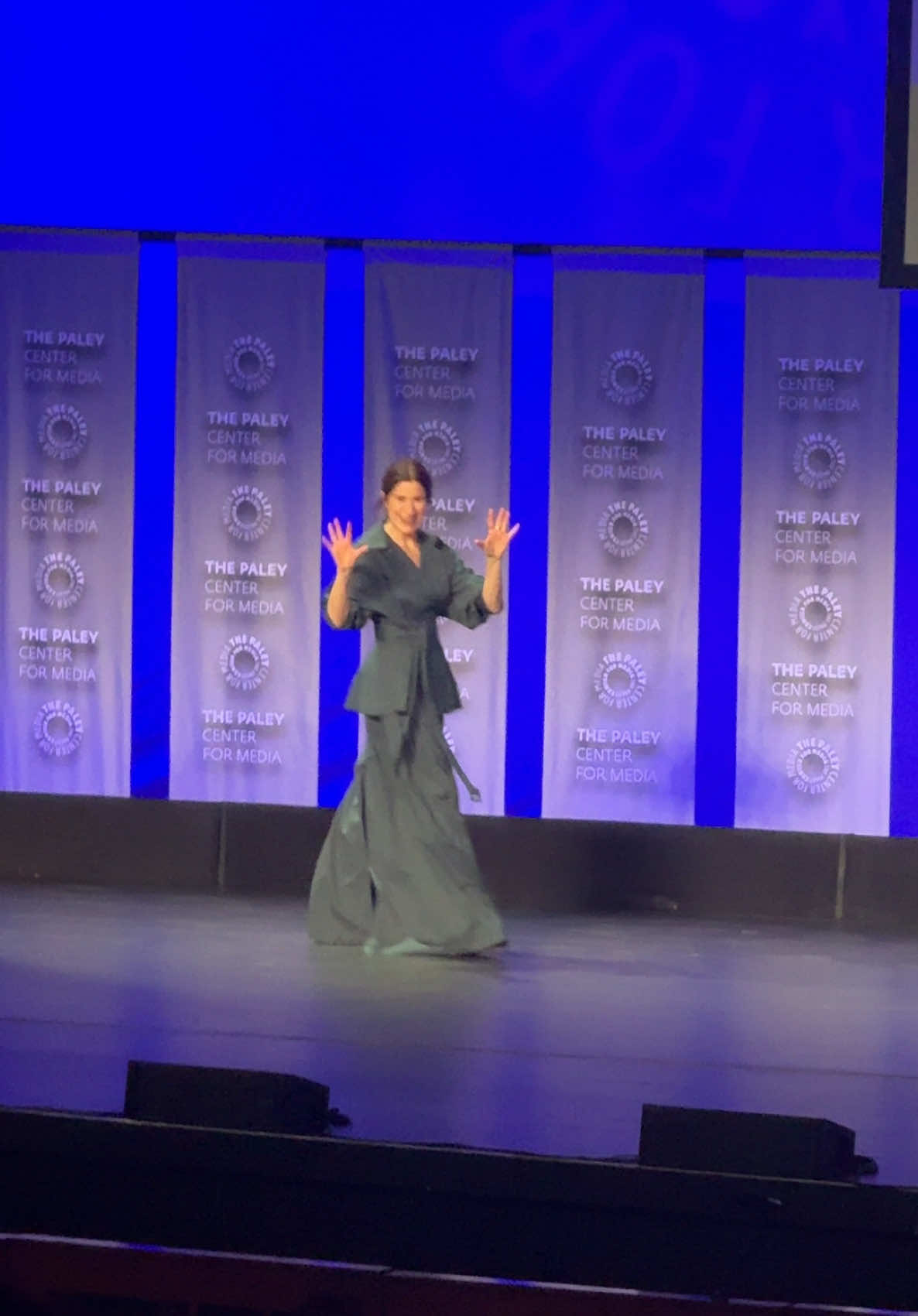 A post by @obsessedblanchett on TikTok caption: can’t believe i saw kathryn live with my own eyes #kathrynhahn #paleyfest #agathaallalong #fyp #wlw 