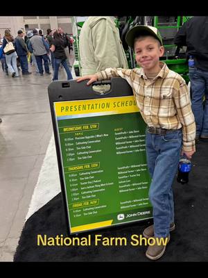 A post by @justajacksonthing on TikTok caption: Fun with @Farm4Profit and @Zach Johnson at the @Knfms . Waiting for planting season to begin….  #justajacksonthing #makefarmingfun #oldschool #futurefarmer #johndeere #tractor #podcast 