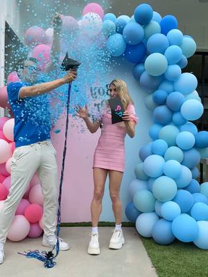 A post by @rebeccazamolo on TikTok caption: Gender Reveal 💙💗 Did u guess right?  #genderreveal #boyorgirl 
