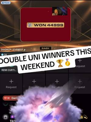 A post by @diadroislive on TikTok caption: Deal or No Deal is firing TikTok universes out to the players 🥇 Congrats @Sheryl💛🔥🥂👑💫 and Andy 🏆 #diadro #diadrosarmy #winner 