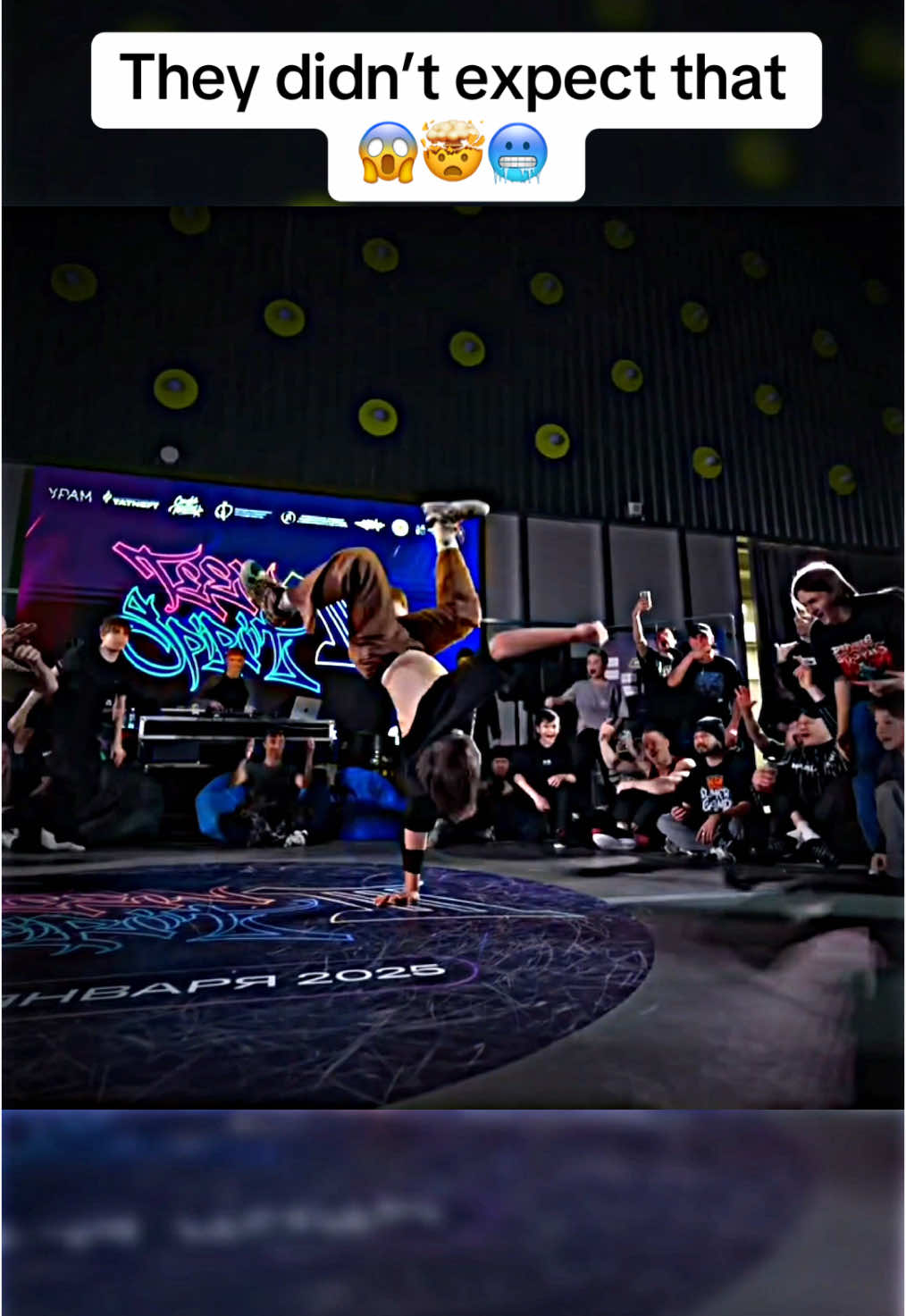 A post by @newdancetv on TikTok caption: Absolutely insane 🔥🔥🔥 Bboy Malish at TeenspiritKZN 3 2025 #bboy #breakdance #dancebattle #baile #viral #xyzbca #respect #fypシ 