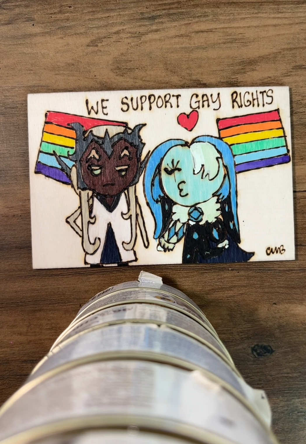 A post by @customwoodburningboss on TikTok caption: This is a peace offering to the cookie people. Leaf me be! #customwoodburning #cookierunkingdom #girlboss #SmallBusiness 