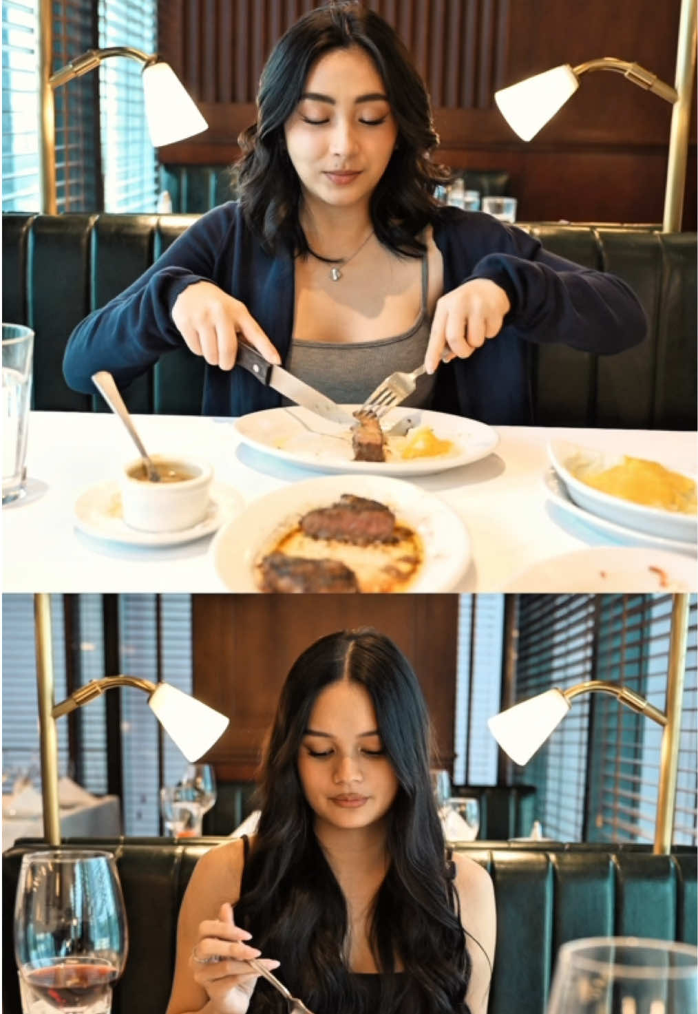 A post by @beaaborres on TikTok caption: perfect date spot 🤍 i love it here @RuthschrisPH #ruthschrissteakhouse #ruthschrisbgc #steak #cheatdate 