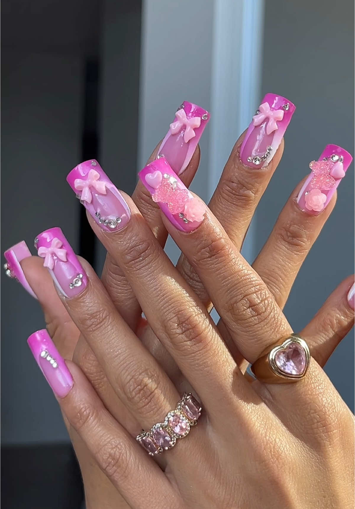 A post by @tijerarayemua on TikTok caption: Get into the nailsss!🎀💅🏽 @WARPED PINK #nails #nailtok #nailinspo #newnails #nailtransition 