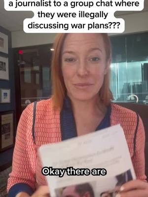 A post by @jenpsaki on TikTok caption: So today, The Atlantic released the story “The Trump Administration Accidentally Texted Me Its War Plans.”  The title says it all… but tune in at 8pm ET TONIGHT with the reporter who was mistakenly added to this group chat. #msnbc #jenpsaki #trump