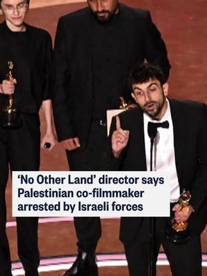 A post by @nbcnews on TikTok caption: Oscar-winning ‘No Other Land’ director says Palestinian co-filmmaker arrested by Israeli forces.