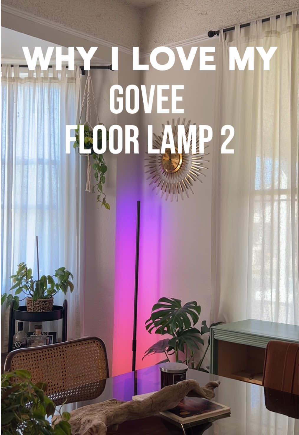 A post by @thatssoovintage on TikTok caption: I use this lamp practically everyday 🤭  Govee’s Spring Sale is happening now, so go check out their amazing deals! #GoveeFloorLamps #GoveeLights